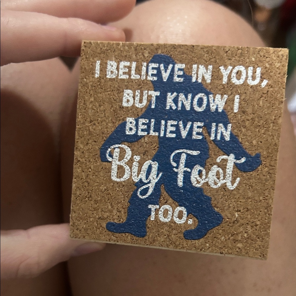 Bigfoot Belief Cork Coaster